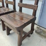 Set of 6 Brutalist Dining Chairs in Belgian Oak, 1965