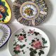 Set of four floral plates Longwy Toledo Talavera Sarreguemines LB