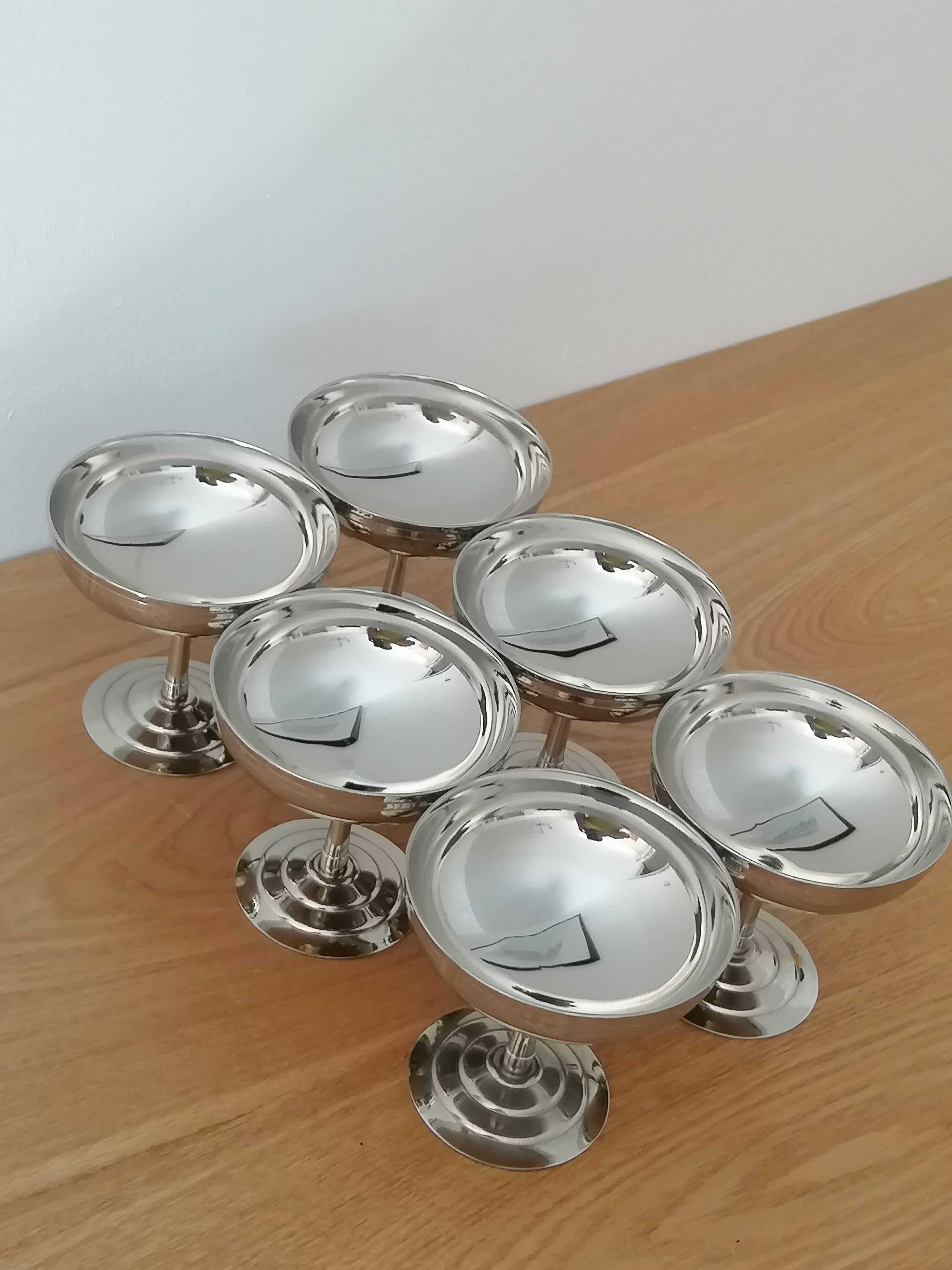 6 ice cream bowls Remi Letang stainless steel 18/10