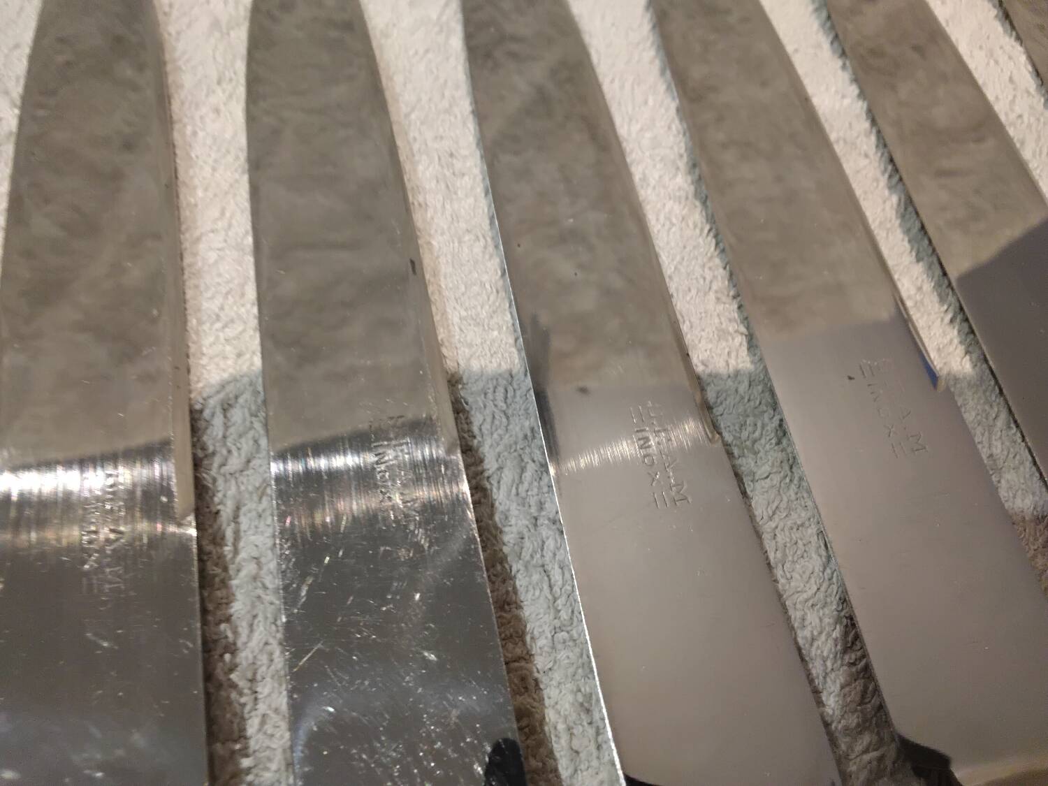 10 silver plated table knives goldsmith SFAM artdeco 25.1cm