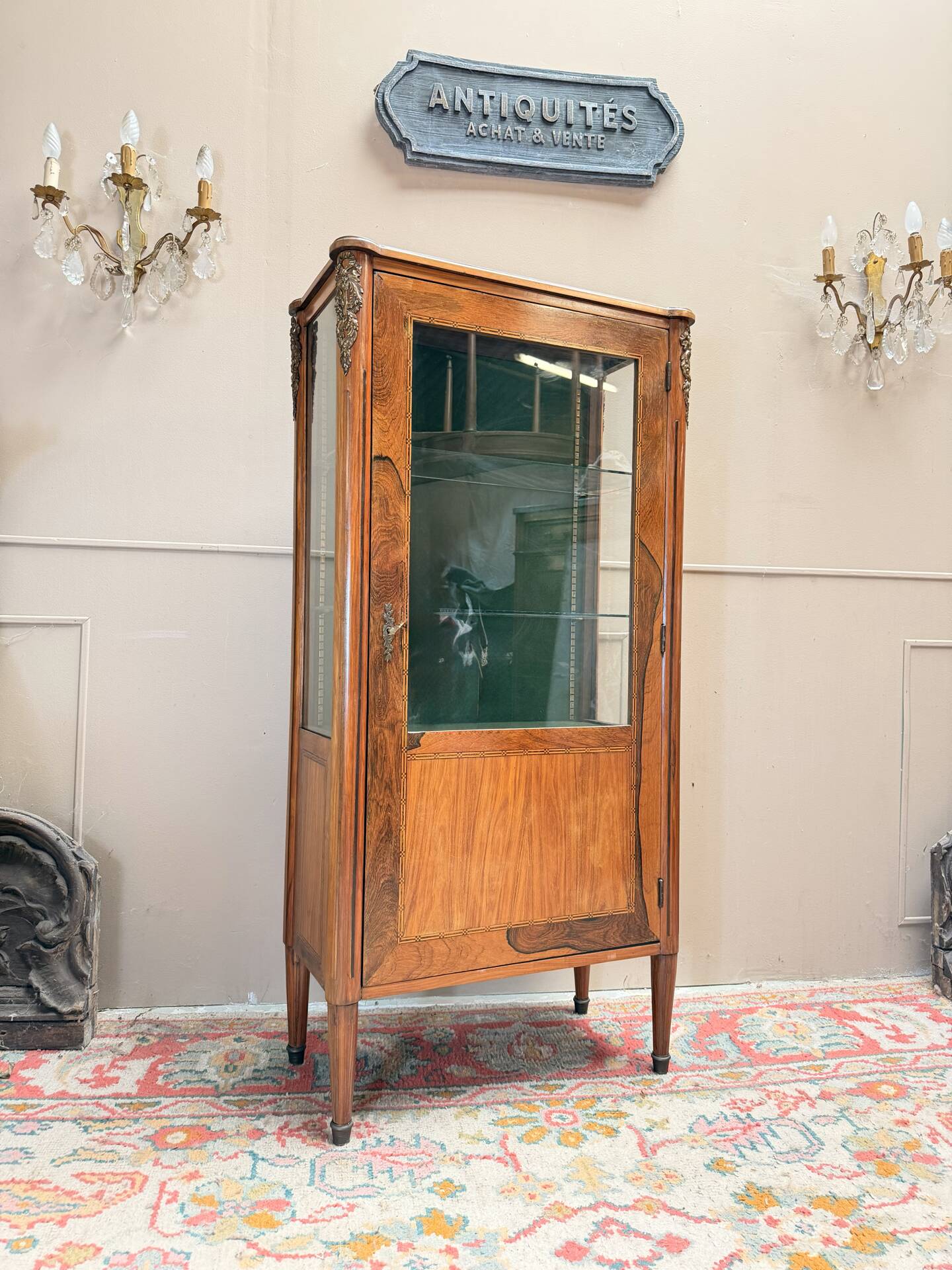 VITRINE EN PALISSANDRE DE STYLE LOUIS XVI XIX EME SIÈCLE  