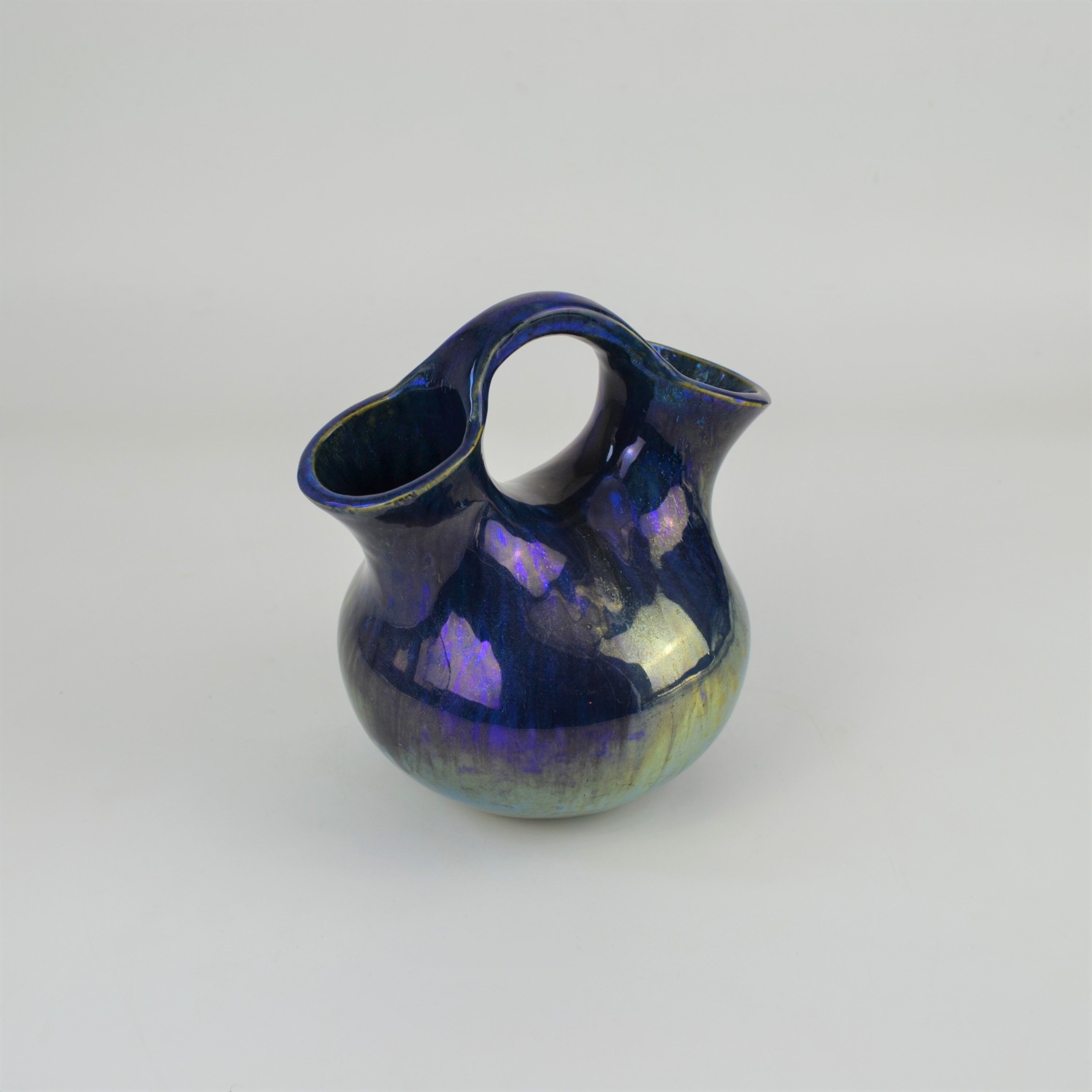Vase en grès flammés à reflets métalliques de la S.A.P.C. de Rambervillers