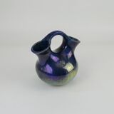 Rambervillers S.A.P.C. flamed sandstone vase with metallic reflections