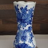 Vintage vase flower blue white h.15.5cm