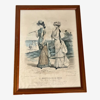 Framed antique print "Le moniteur de la Mode"