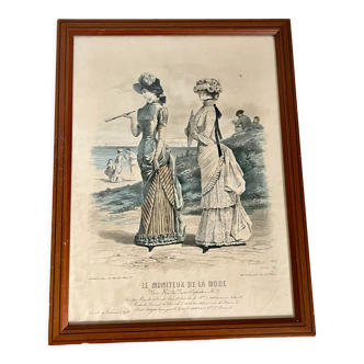 Framed antique print "Le moniteur de la Mode"