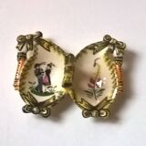 Salt pepper shaker antique butterfly shape Henriot Quimper rare