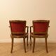 Pair of retro red velvet dining chairs