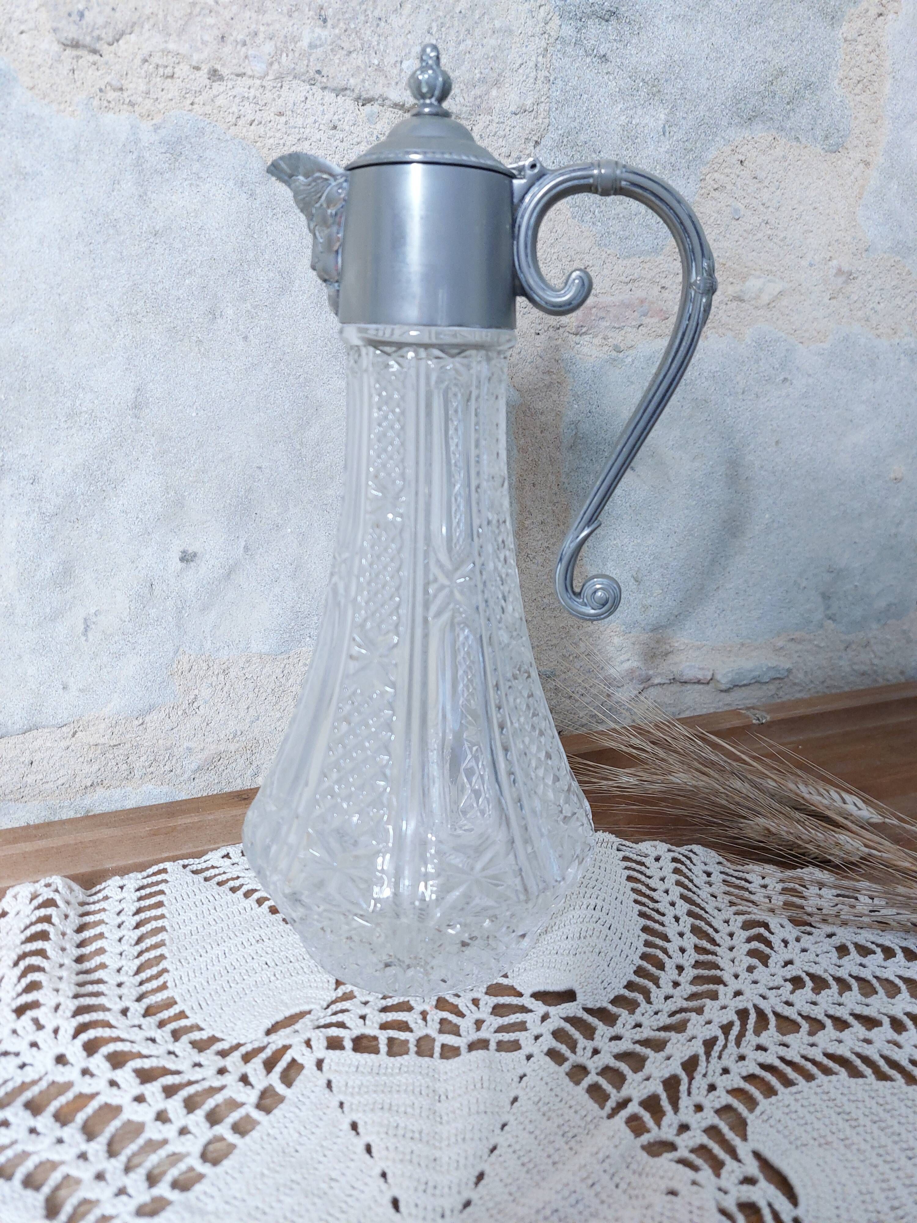 Aiguière verre et métal argenté Falstaff Silver Plated England | Selency