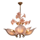 Lys rose, spectaculaire lustre de Murano par Franco Luce, 1970