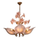 Lys rose, spectaculaire lustre de Murano par Franco Luce, 1970