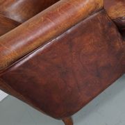 Fauteuil Club Vintage en Cuir Couleur Cognac, Pays-Bas, Set de 2