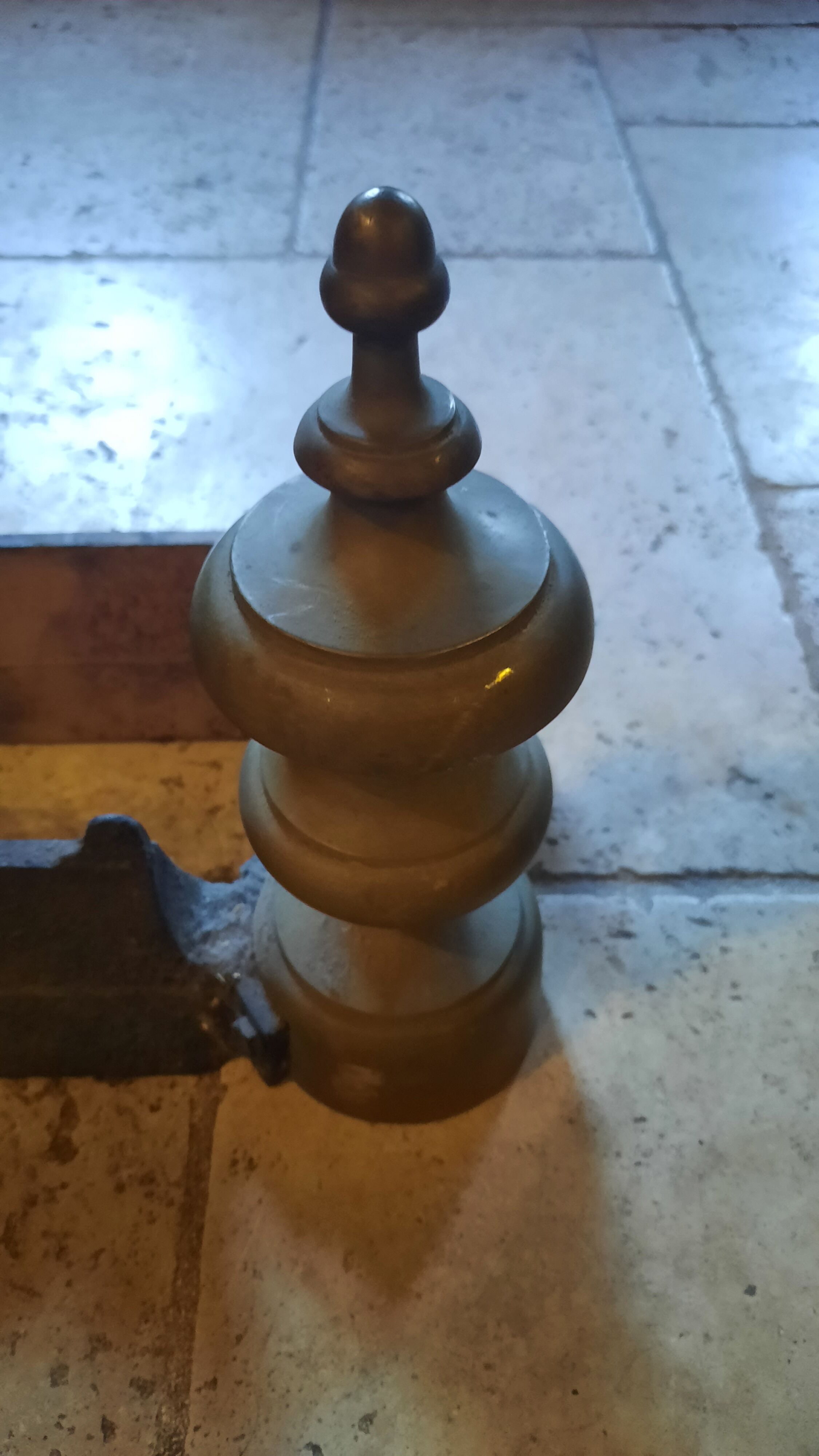 Pair of bronze chenets