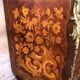 Louis XV style commode – floral marquetry – marble top – gilded bronzes