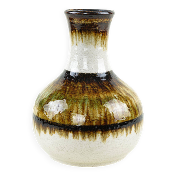Ceramic vase with drip glaze, German pottery from the 1970s