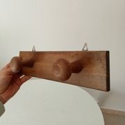Vintage wooden wall coat rack