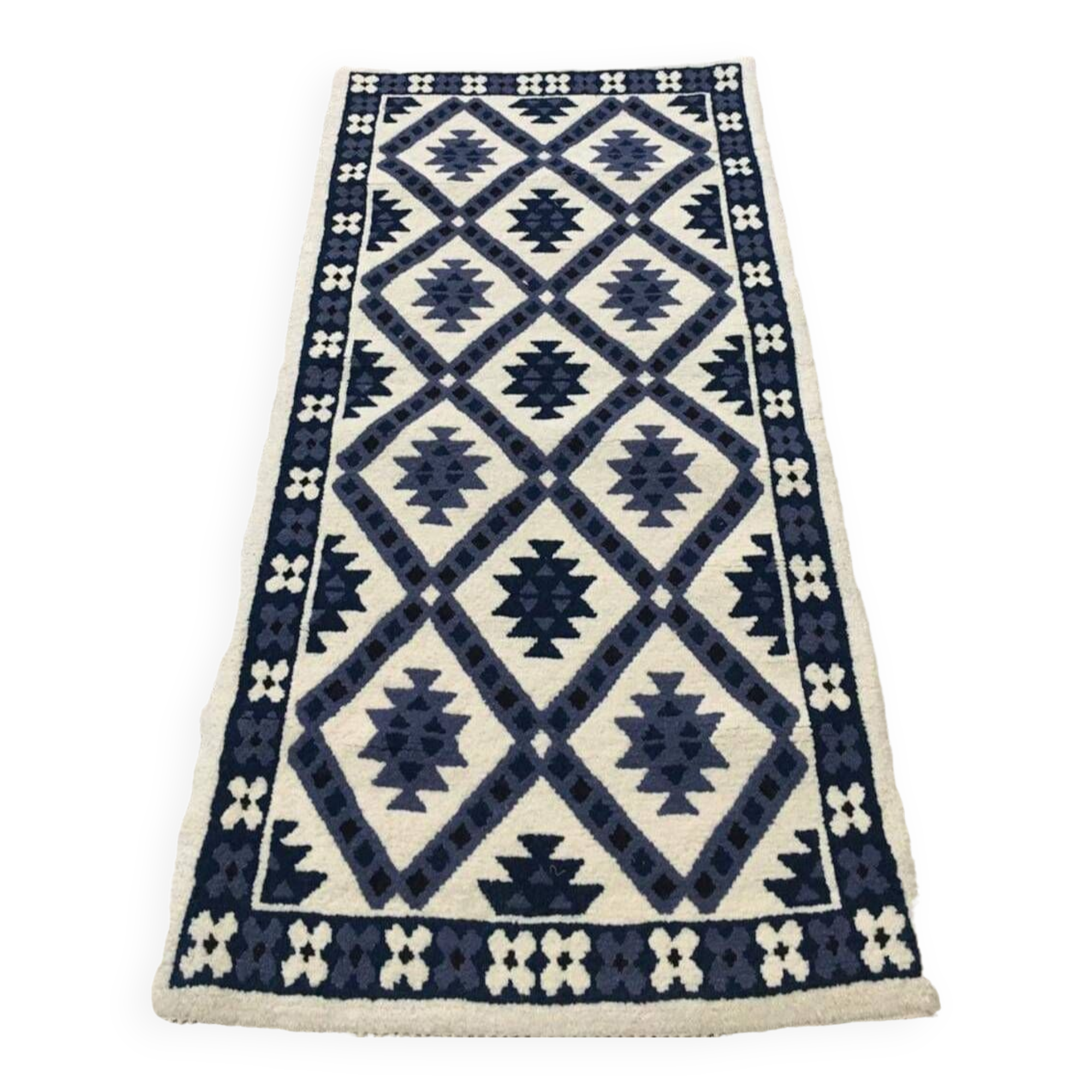 Hand-knotted high wool Berber rug