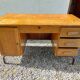 schoolmaster's desk, wood and metal, with drawers and cupboard