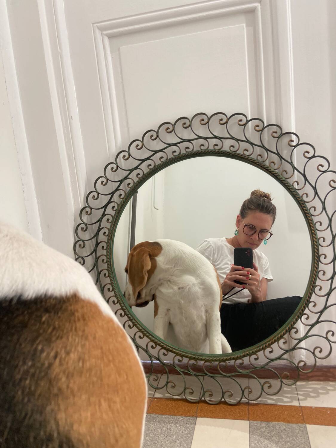 Vintage wrought iron mirror