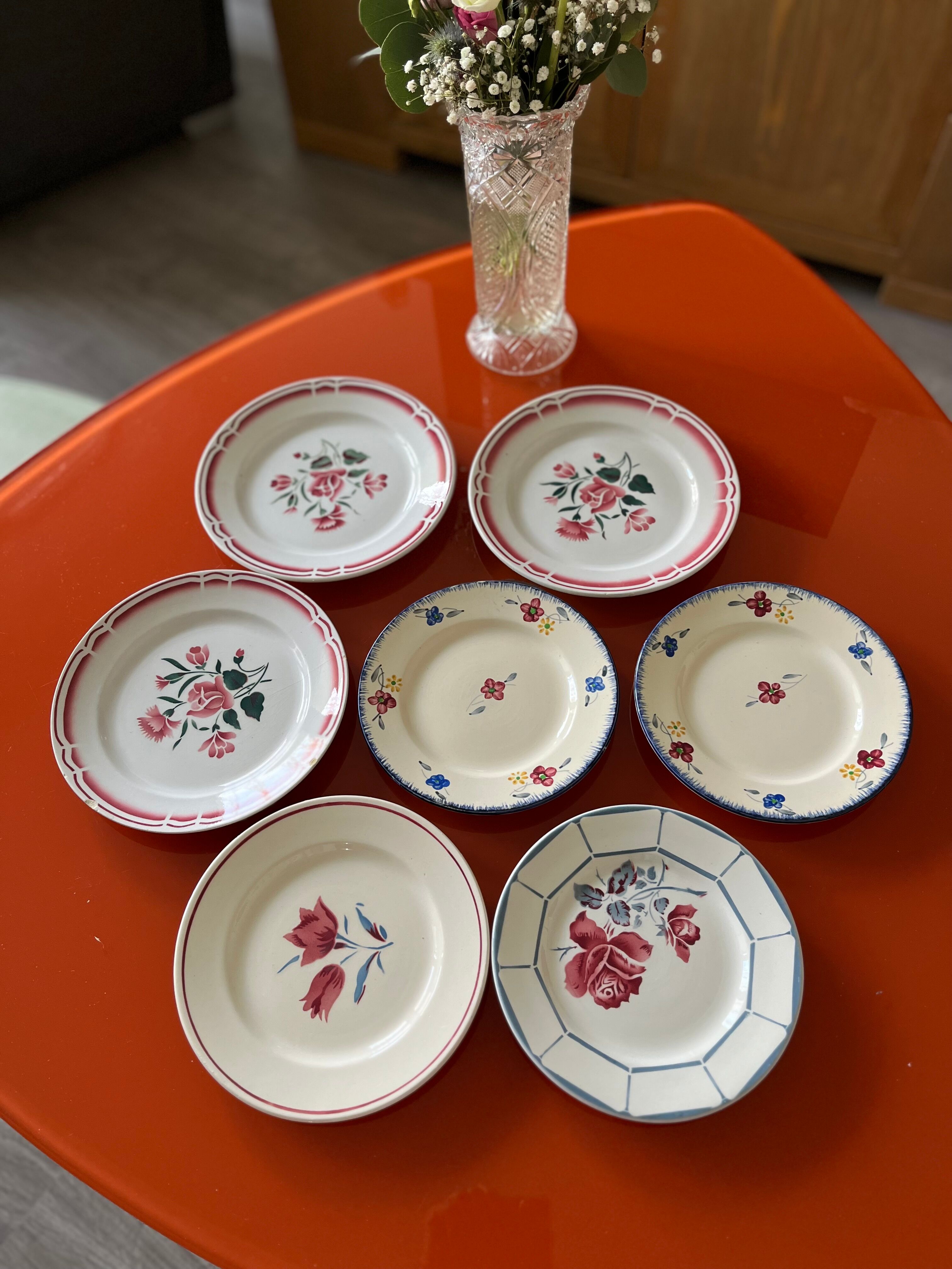 Mismatched dessert plates