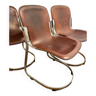 Set de 4 Chaises Design Cidue , Italie années 70