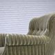 1960s, Danish armchair, original striped furniture velour, beech wood legs.