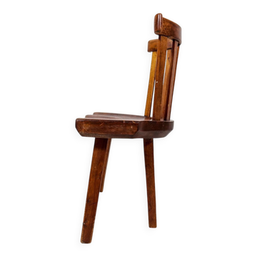 Chaise suédoise d'art populaire du 19ème siècle aux formes hautement décoratives