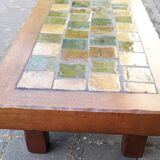 Coffee table oak and tiles