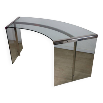 Bureau « Président » par Gallotti et Radice en verre trempé, 1970
