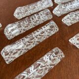 lot 6 de porte couteaux anciens en cristal taillé verre vintage - art de la