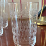 9 verres baptême cristal gravés
