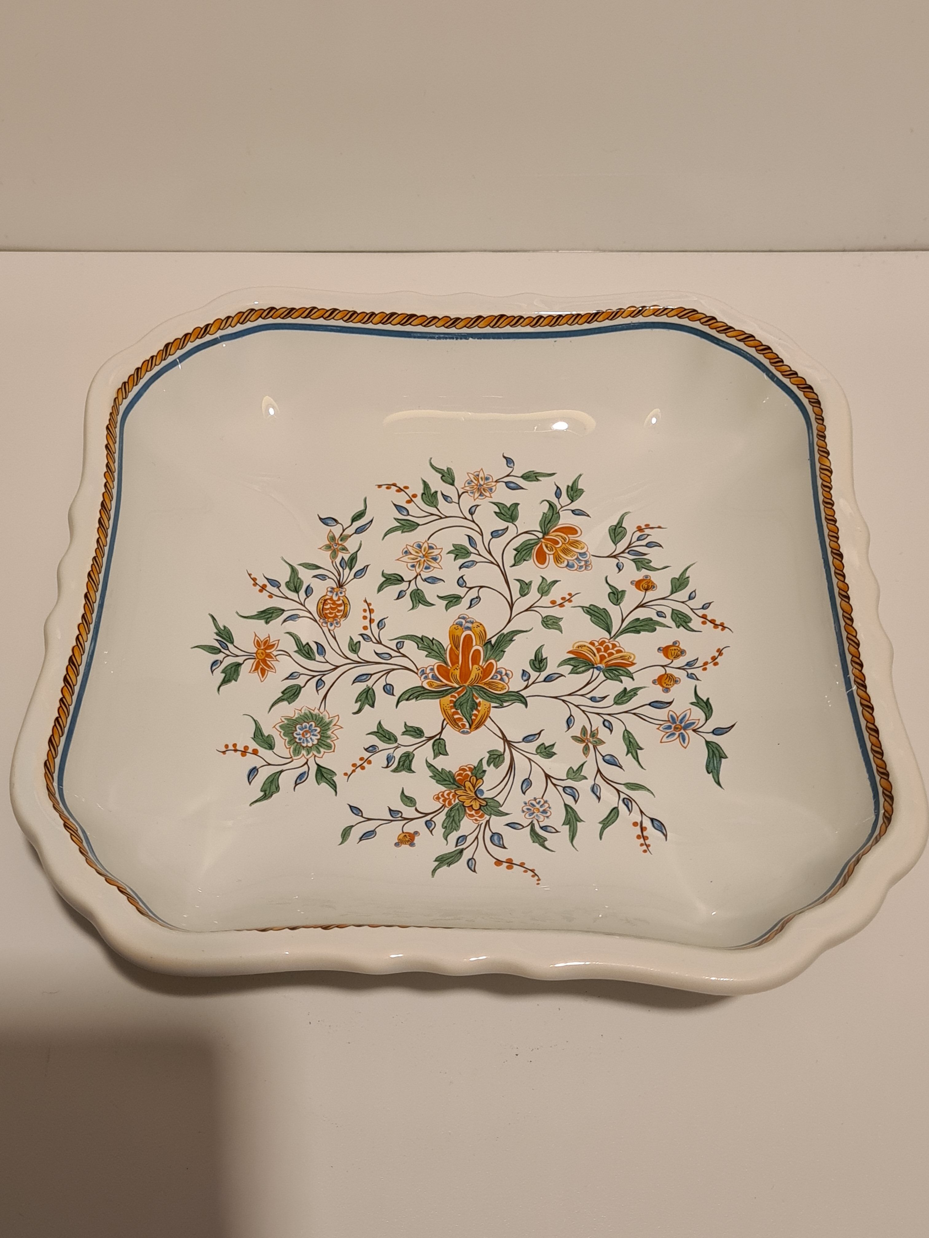 Empty pocket Sainfoin earthenware of Gien plant décor