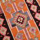 3x11 Burgundy & Orange Vintage Runner Rug, 95x325Cm