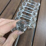 Ensemble de 6 anciens porte-couteaux en verre ou cristal à pointes de diamant
