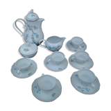 Service à café en porcelaine Kahla made in GDR motif fleurs bleues