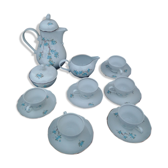 Kahla porcelain coffee service made in GDR blue flower pattern