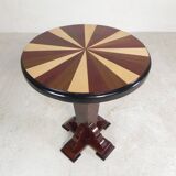 Art Deco style table with different types of inlaid wood
