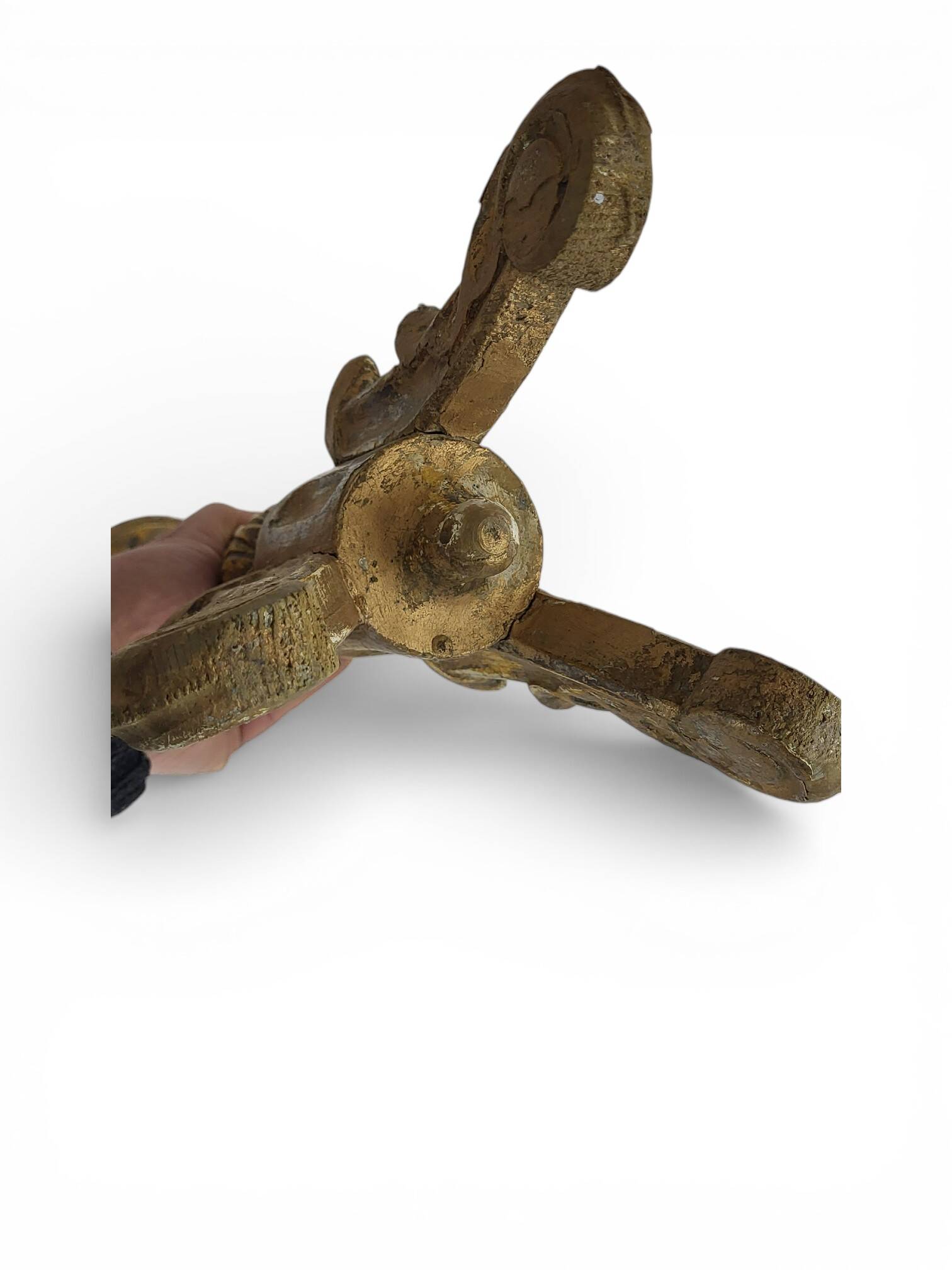 Golden wooden chandelier