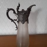 Old glass and tin ewer