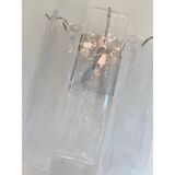 Venied-White Alabastro Strips “Listelli” Murano Glass Wall Sconce