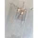 Venied-White Alabastro Strips “Listelli” Murano Glass Wall Sconce
