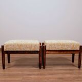 Scandinavian stool, yellow and white, Boho style