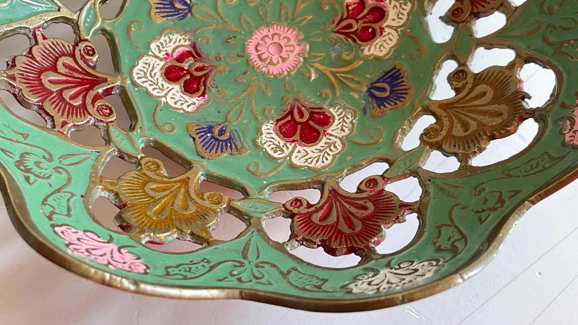 Vintage solid brass pocket tray