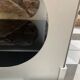 70s aluminum and glass side table