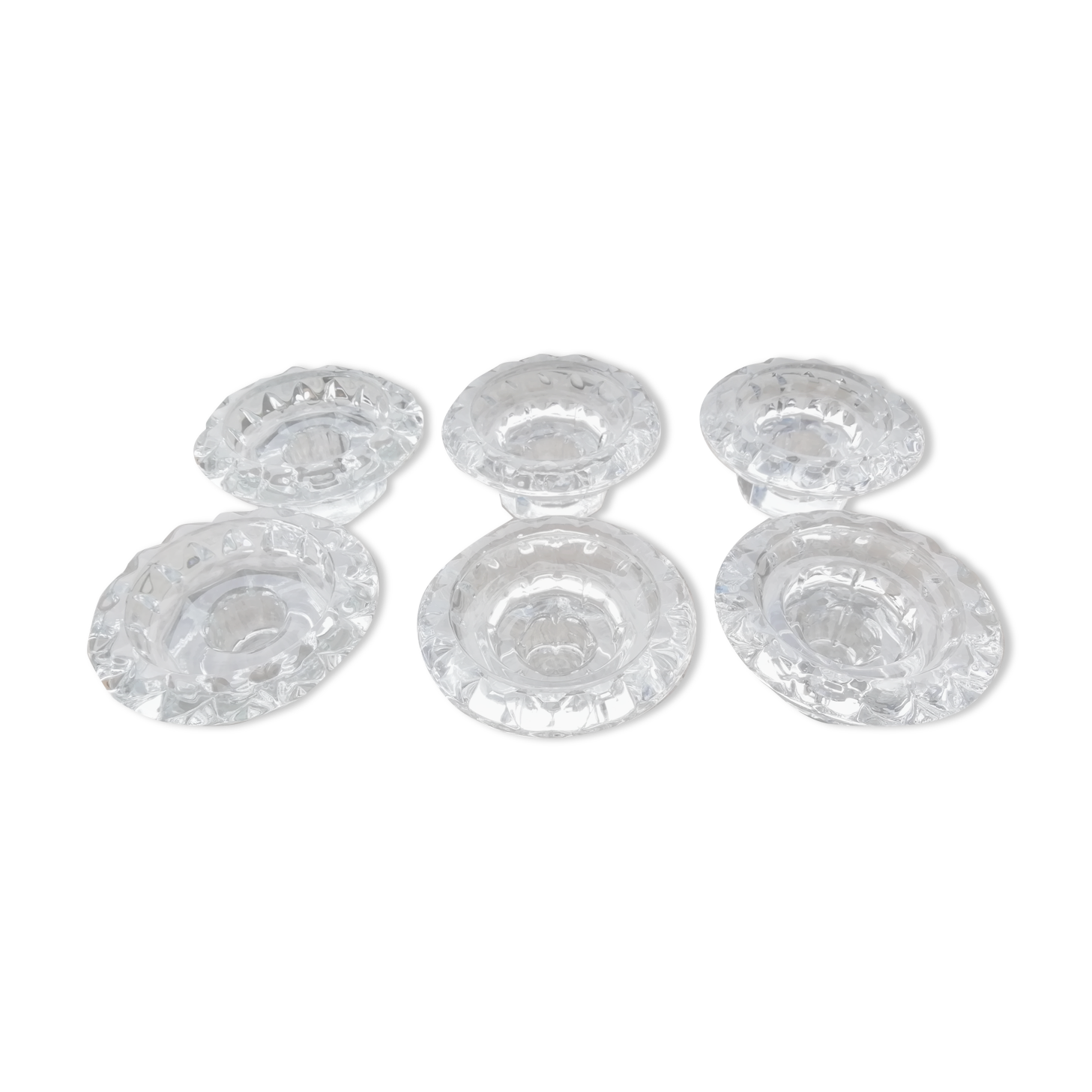 Set of glass candle holders