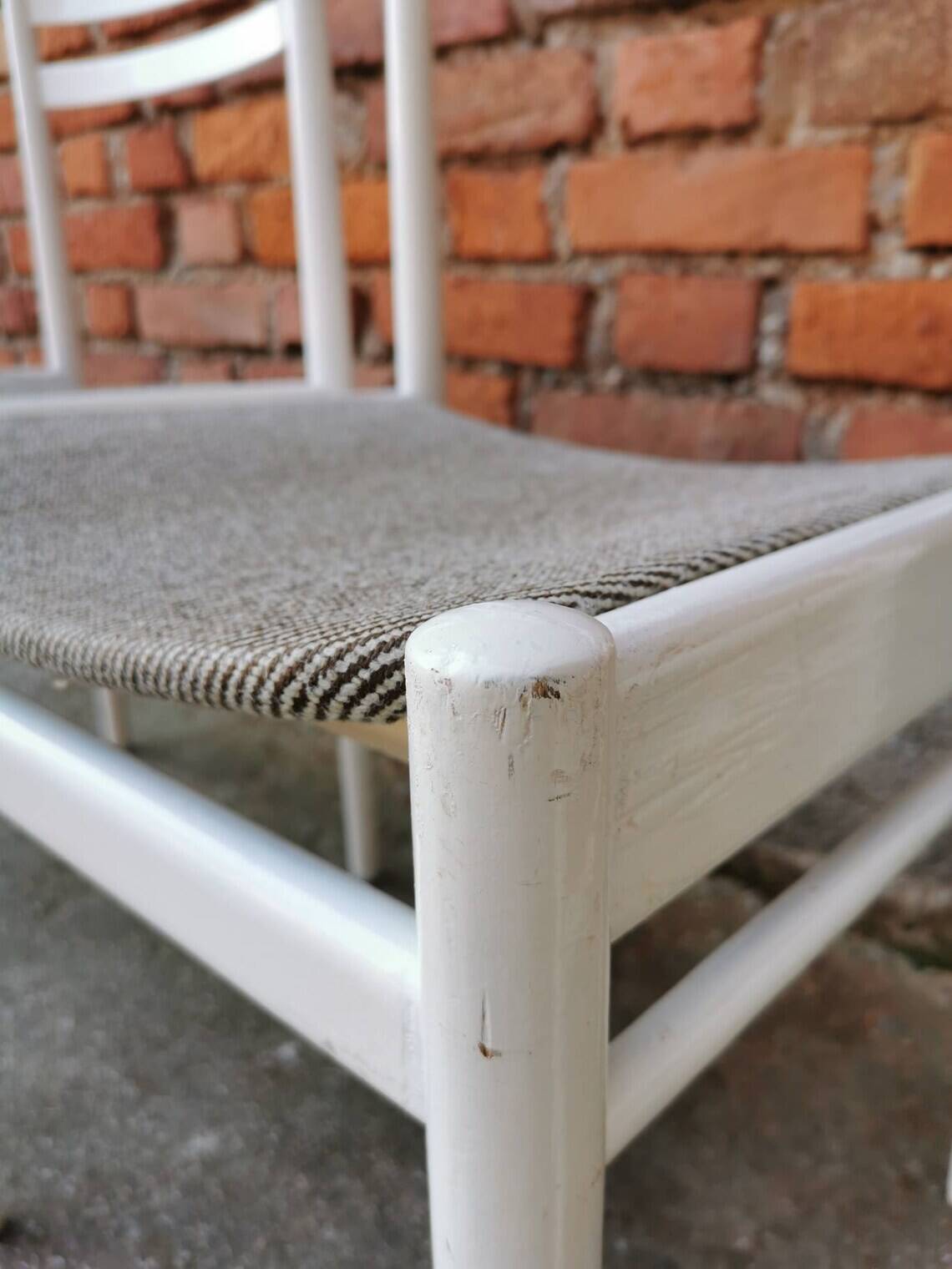 Ensemble de 3 chaises vintage stol kamnik en bois blanc : design scandinave des années 1970