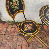 Set folding table and chairs metal Napoleon III style