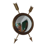 Curved brass witch's mirror