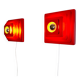 Multi-Layered Pyramid Wall Lamps In Red By Hustadt Leuchten, Germany 1970S