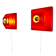 Multi-Layered Pyramid Wall Lamps In Red By Hustadt Leuchten, Germany 1970S